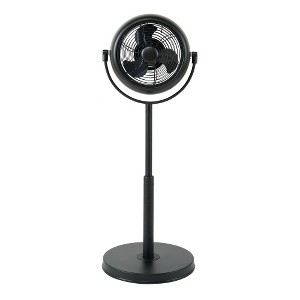 BestParts 8" Retro Industrial Pedestal Fan, 360° Rotatable, Adjustable Height, 3-Speed, Black - 1 of 4