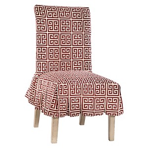 Red Roman Key Dining Chair Slipcover