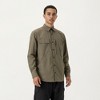 Anna-Kaci Active Men's Long Sleeve Button-Up Utility Shirt with Chest Pocket and Structured Stitch Detailing - 2 of 4