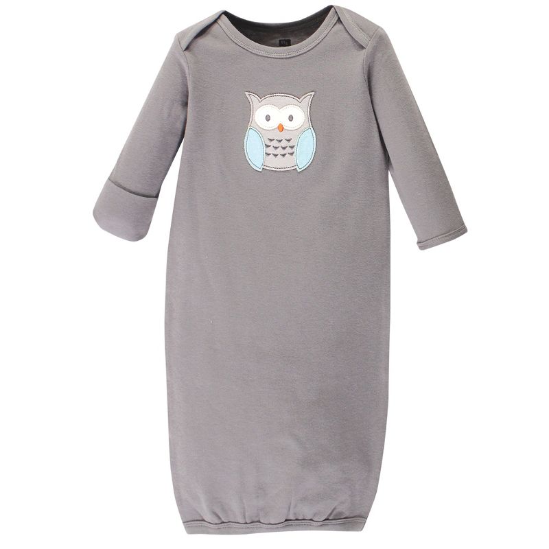 Hudson Baby Infant Unisex Cotton Gowns, Unisex Owl, 4 of 6