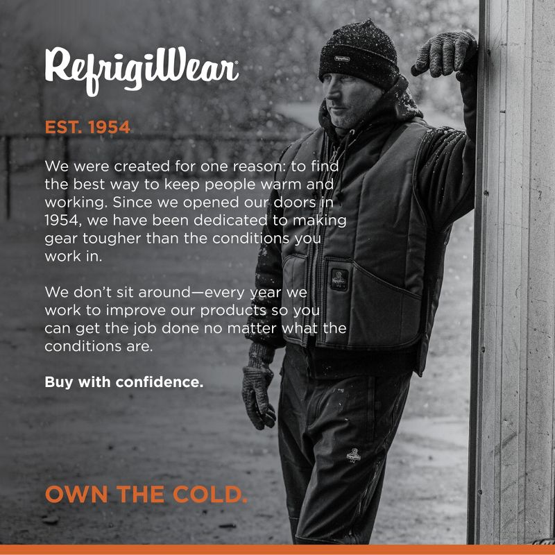 RefrigiWear Men's Iron-Tuff Water-Resistant Insulated Vest -50F Cold Protection, 5 of 7