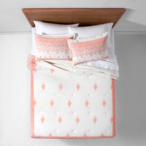 Coral Ornamental Border Comforter Set (Full/Queen) - Opalhouse , Pink