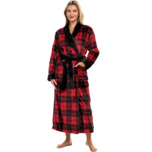 ADR Women's Long Robe, Fleece Plush Robe Woman, Cozy Regular & Plus Size Women's Bath Robe - 1 of 3