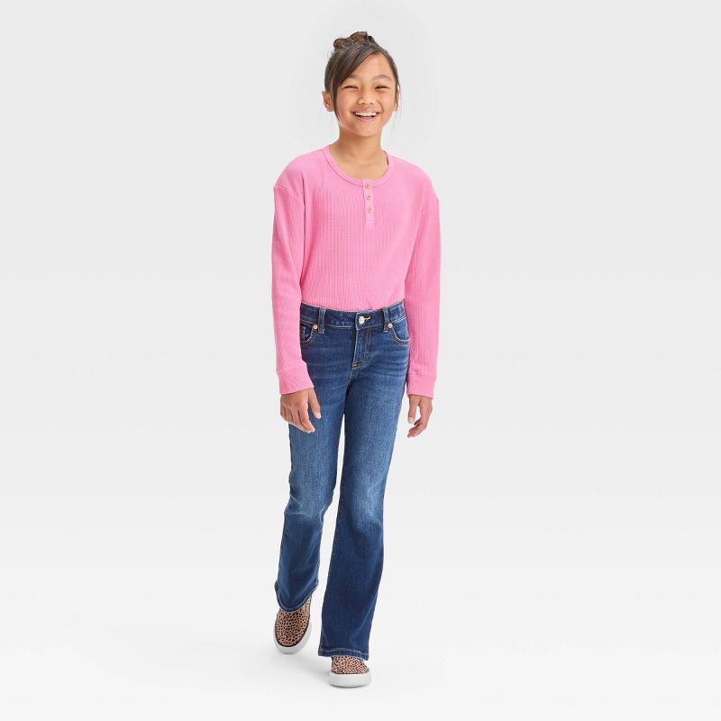 Girls' Mid-Rise Flare Jeans - Cat & Jack™, 4 of 7