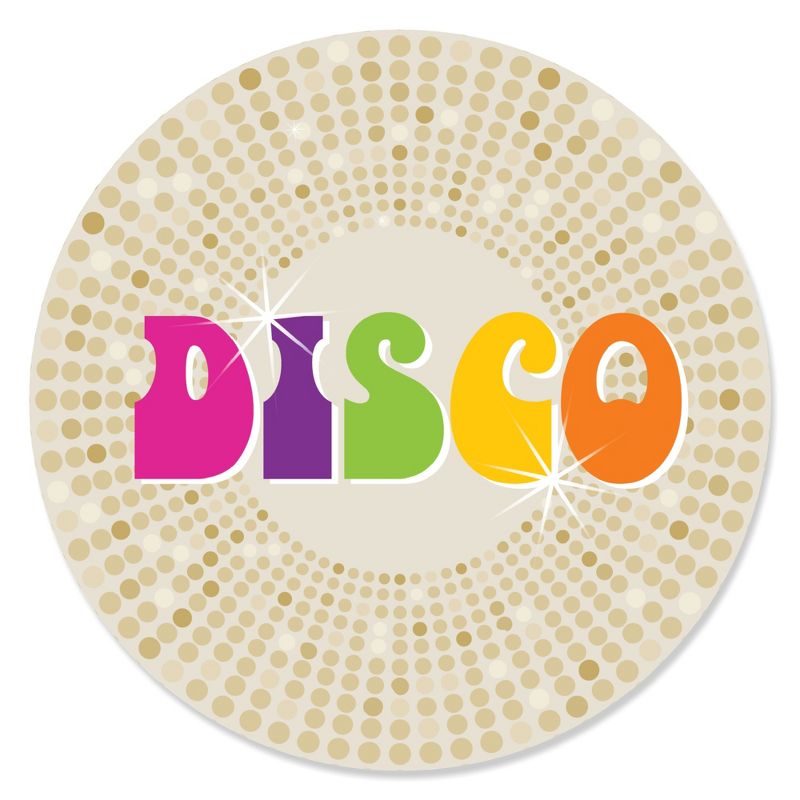 Big Dot of Happiness 70's Disco - 1970's Disco Fever Party Circle Sticker Labels - 24 Count, 1 of 5