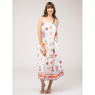 Womens Olive Workshop Montauk Maxi Dress Americana