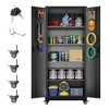 AOBABO 4-Shelf Metal Freestanding Cabinet, Garage Cabinet with Detachable wheels - 2 of 4