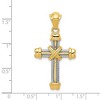 Black Bow Jewelry 14k Two Tone Gold Rope Cross Pendant - 3 of 4