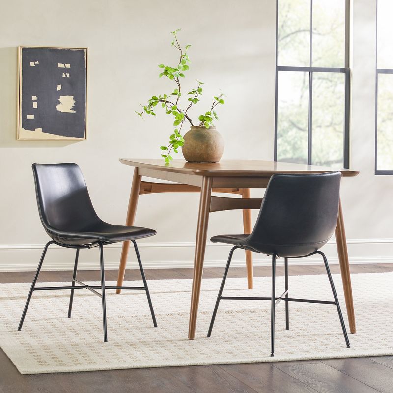 Set of 2 Upholstered with Metal X Base Dining Chair - Saracina Home, 2 of 13