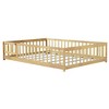 YOOCOZZ Queen Size Rubber Wood Floor Bed with Fence,Door and Safety Guardrails - 4 of 4