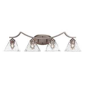 Toltec Lighting Zilo 4 - Light Vanity in  Graphite with 4" White Muslin Shade - 1 of 1