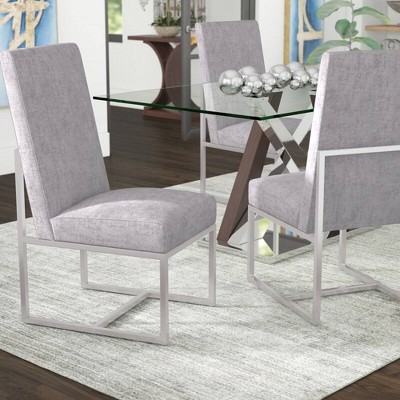 Gray Velvet Upholstered High-Back Arm Chair with Metal Frame