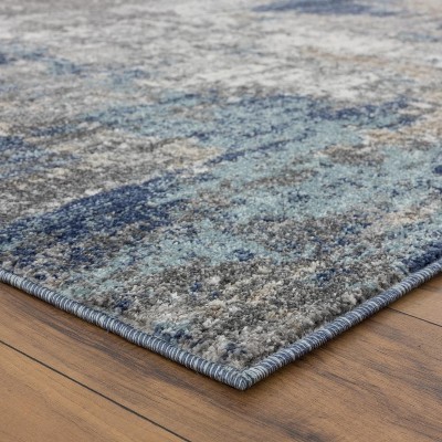 Luxe Weavers Blue and Gray Abstract 6' x 9' Area Rug