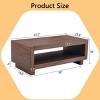 47.2" Mid-Century Modern Rectangular Coffee Table with Storage, Walnut Wood MDF Center Table for Living Room -3irtyhousy - 4 of 4