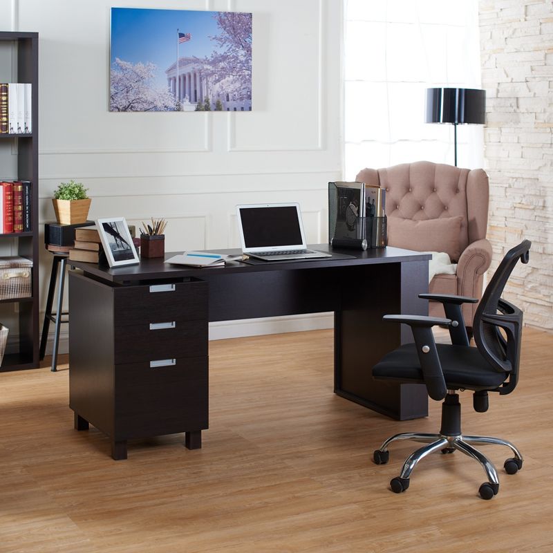 Abella Office Desk Espresso - HOMES: Inside + Out, 4 of 9