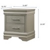 Vynxaria Modern Glam 1pc Nightstand - Champagne Finish, 2 Drawers, Solid Wood, Crocodile Texture, Crystal-Like Diamond Tufted, Bedroom Furniture - 3 of 4