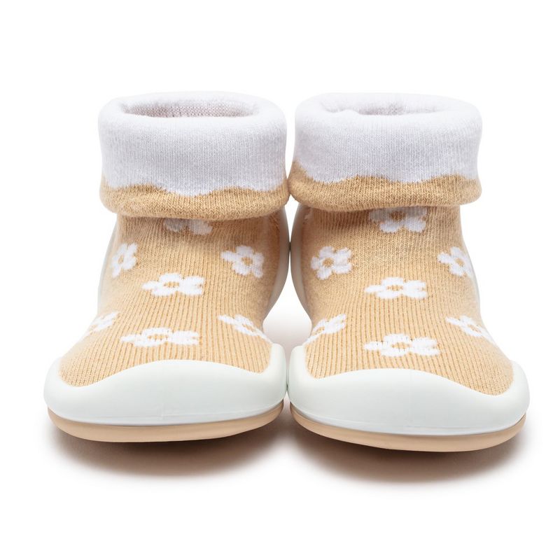 Komuello Toddler Girl First Walk Sock Shoes - Daisie Latte, 2 of 10