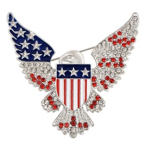 Anna-Kaci Crystal Rhinestone 4th of July American USA Flag Patriotic Pin Brooch - 1 of 4