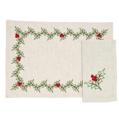 Saro Lifestyle Cotton Table Napkins With Embroidered Borders (set Of 4) :  Target