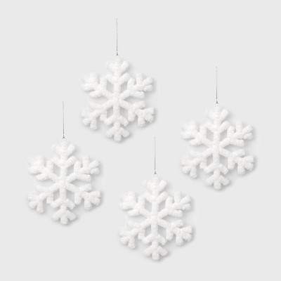 Yarn-Wrapped Snowflake Ornaments