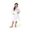 Personalized Linum Kids 100% Polyester SUPER PLUSH Double Brushed Hooded Bathrobe in Purple Script Font - 3 of 3