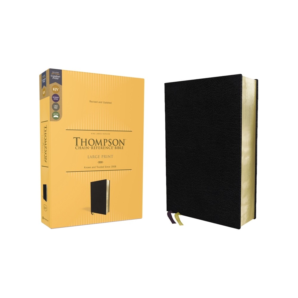 Kjv, Thompson Chain-Reference Bible, Large Print, European Bonded Leather, Black, Red Letter, Comfort Print - by Zondervan (Leather Bound)