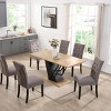 Modern Geometric Extendable Dining Table,Rectangular MDF Table with Metal Frame and Adjustable Tabletop for Kitchen or Office-Koiai - 3 of 4