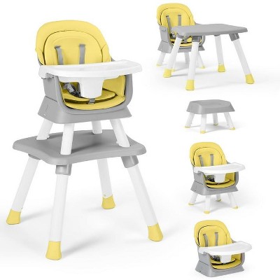 Kinder King 8 in 1 Baby High Chair, Coverts to Dining Booster Seat, Removable Tray & Double Seat Cover, Easy to Wipe
