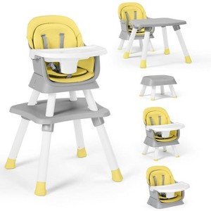 Kinder King 8 in 1 Baby High Chair, Coverts to Dining Booster Seat, Removable Tray & Double Seat Cover, Easy to Wipe - 1 of 4