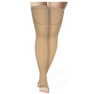 Truform Surgical Stockings, 18 mmHg Compression for Men and Women, Thigh High Length, Open Toe - 1 of 4