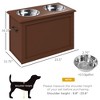 Gulches PawHut Raised Pet Feeding Storage Station for Large Dogs - Brown - 4 of 4