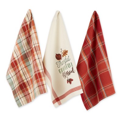 Design Imports Assorted Thankful Grateful Blessed Dishtowel (Set Of 3)