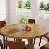 Okak Farmhouse Wood Large Round Dining Table with Cross Base,Wooden Kitchen Dinner Table for Dining Room,Breakfast Nook - 2 of 4