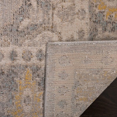 Medallion Gray Easy-Care Synthetic 27" Indoor-Outdoor Area Rug