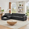 112.9" Convertible Sectional Sofa with Storage Ottoman, Pull-Out Sleeper, USB Charging, Hidden Storage & Rotating Side Table - 4 of 4
