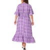 Agnes Orinda Women's Plus Size Boho Floral Bell Sleeve Ruffled Hem Deep V Neck A Line Maxi Dresses - 4 of 4