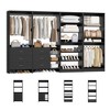 Besiost Set of 4 Closet Organizer System with Wood Drawers, 104-In Freestanding Wardrobe with Shoe Racks and Hnaging Rods - 4 of 4