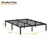 6''-16'' Bed Frame, Heavy Duty Metal Platform with Steel Slats & Ample Under Bed Storage, No Box Spring Required, Quick Assembly, Black - 2 of 4