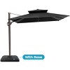 Crestlive Products 12FT Double Top Cantilever Umbrella Outdoor all Degree Rotation 6 Heights Adjustable Cantilever Patio Umbrella with Base - 2 of 4