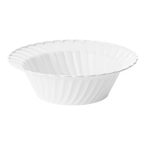 Smarty Had A Party 5 oz. White Flair Plastic Dessert Bowls (180 Bowls) - 1 of 4