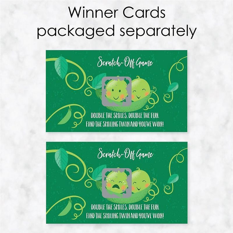 Big Dot of Happiness Double the Fun - Twins Two Peas in a Pod - Baby Shower or First Birthday Party Game Scratch Off Cards - 22 Count, 3 of 7