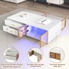 Modern Coffee Table with Storage, 47" Rectangle Accent Center Table, Wooden TV Stand with Drawers and Glass Doors for Living Room Bedroom Office - 4 of 4