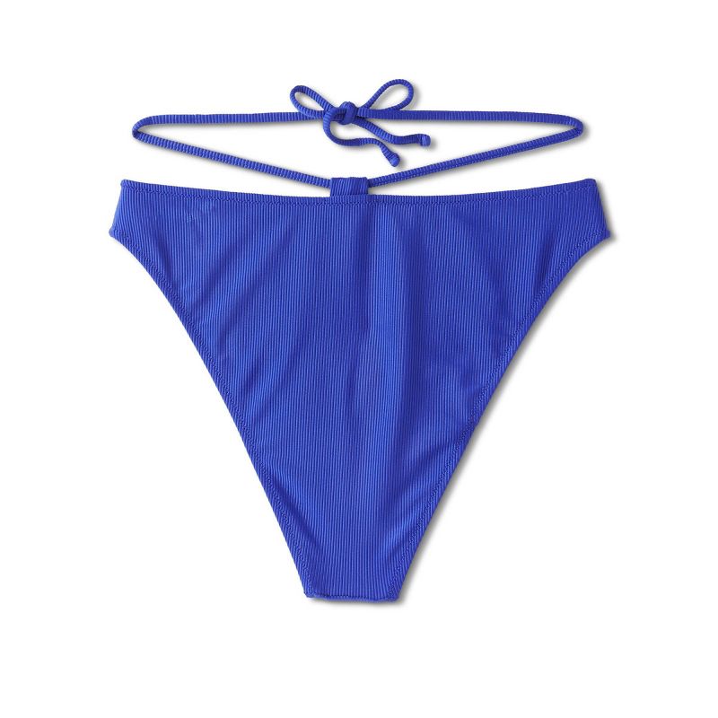 Women's Strappy Ribbed High Waist Extra High Leg Extra Cheeky Bikini Bottom - Shade & Shore™, 2 of 9