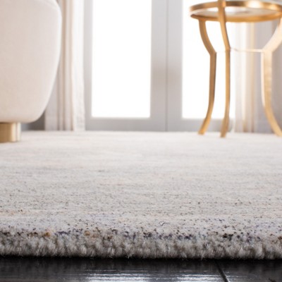Ivory and Gold 6' x 6' Square Hand-Tufted Wool Rug