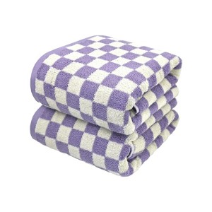Ruso Weights Fast-Drying Checkered Bathroom Towels - 1 of 4