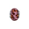 Black Bow Jewelry Pink/Brown, Glitter Overlay Glass & Sterling Silver Bead Charm, 15mm - 2 of 4