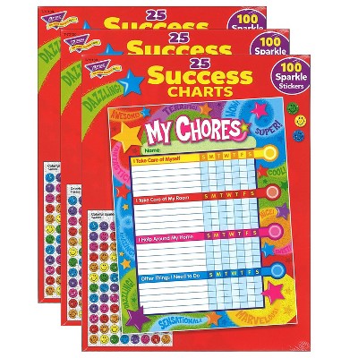 Trend Enterprises TREND Praise Words 'n Stars Chore Charts 25 Sheets Per Pad Pack of 3 (T-73130-3)