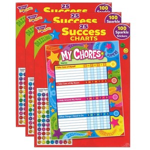 Trend Enterprises TREND Praise Words 'n Stars Chore Charts 25 Sheets Per Pad Pack of 3 (T-73130-3) - 1 of 4