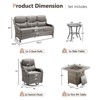 Buenhomino 5Pcs Patio Furniture Set with Fire Pit - Wicker Patio Conversation Set with Swivel Glider, Wicker Sofa, Tempered Side Table,6-inch Cushion - 4 of 4