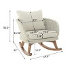 PE Rattan Outdoor Rocking Chair with Cushions, 29'' Solid Wood Modern Patio Lounge Chair for Balcony-3irtyhousy - 4 of 4